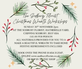 Sunday 30th November 2pm Christmas wreath workshop