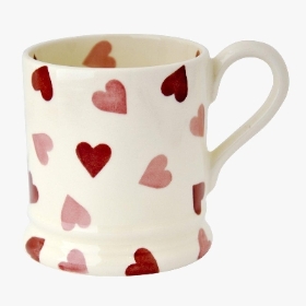Pink hearts half pint mug